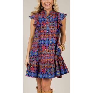 PINCH Floral Pintuck Mini Dress Sz. L